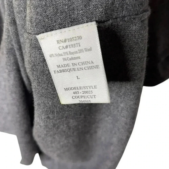 Joie Cashmere Blend Flare 3/4 Sleeve Lightweight Grey Sleeve Dress Size Large - Picture 3 of 5